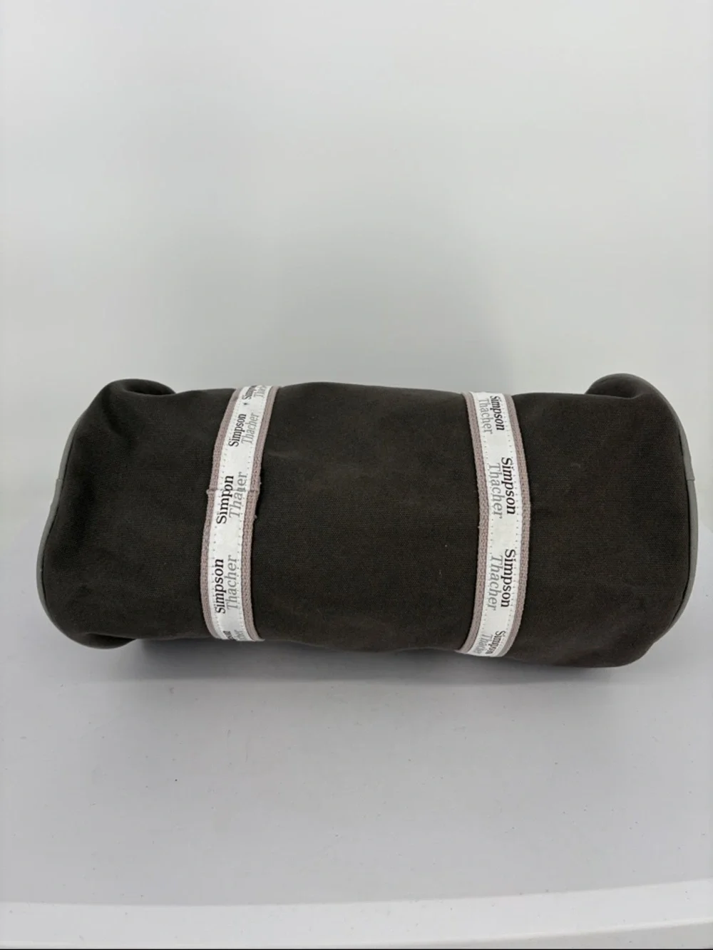 Brown Canvas Duffel Bag with Branded Webbing